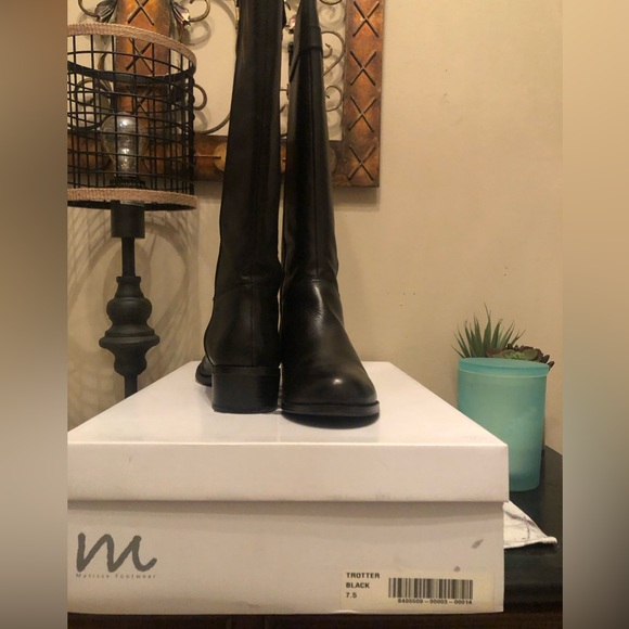 Black riding boots; size 7.5; - Picture 2 of 6